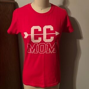 Anvil Bright Red CC Mom Tee